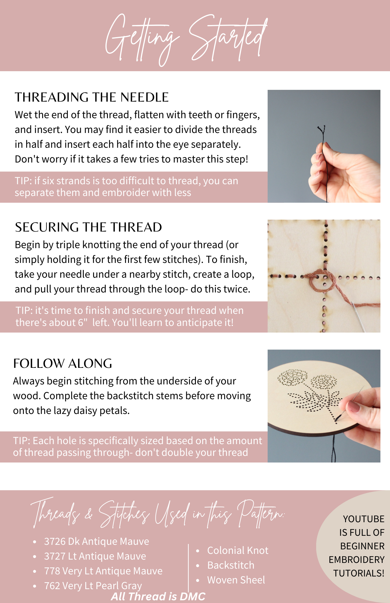 Wood Embroidery Kit - Heart Shape