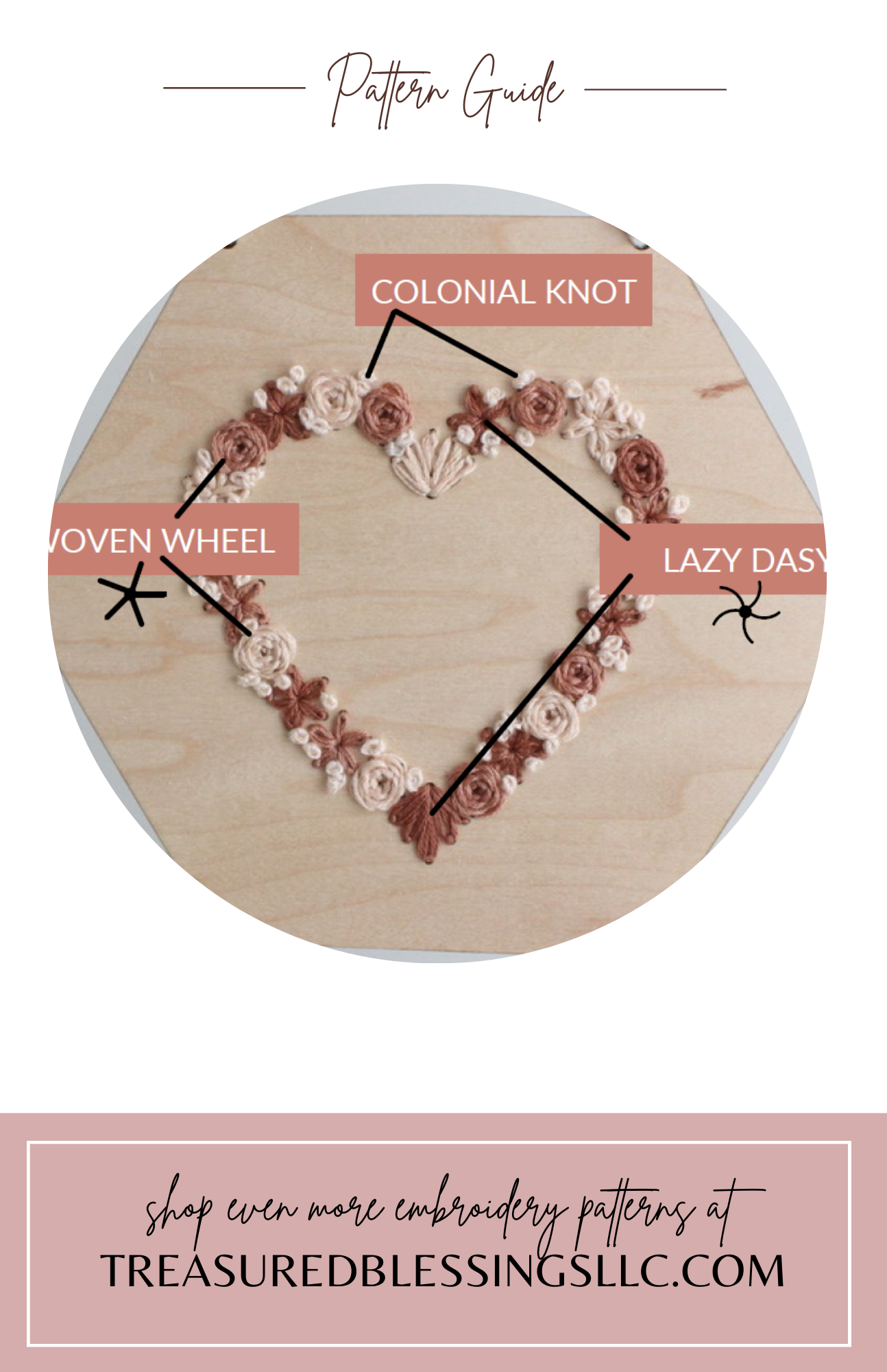Wood Embroidery Kit - Heart Shape