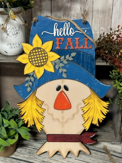 Online Scarecrow, fall decor, fall door hanger,