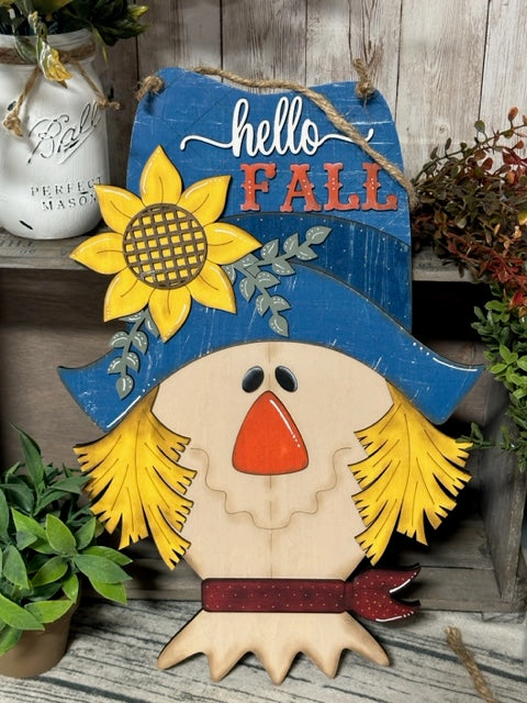 Hello Fall Scarecrow Door Hanger