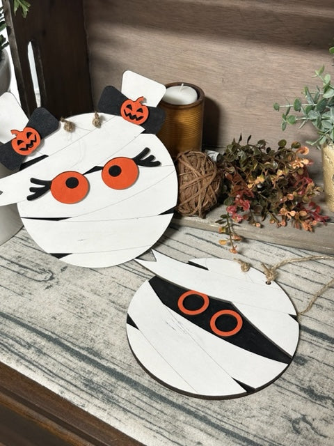 Mummy Boy & Girl Ornament