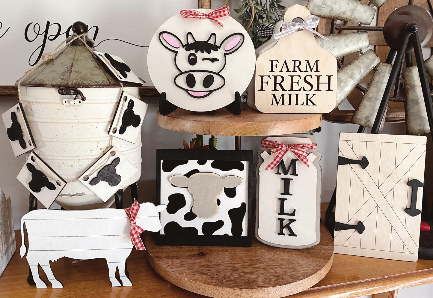 Farm Fresh Milk Tiered Tray Set