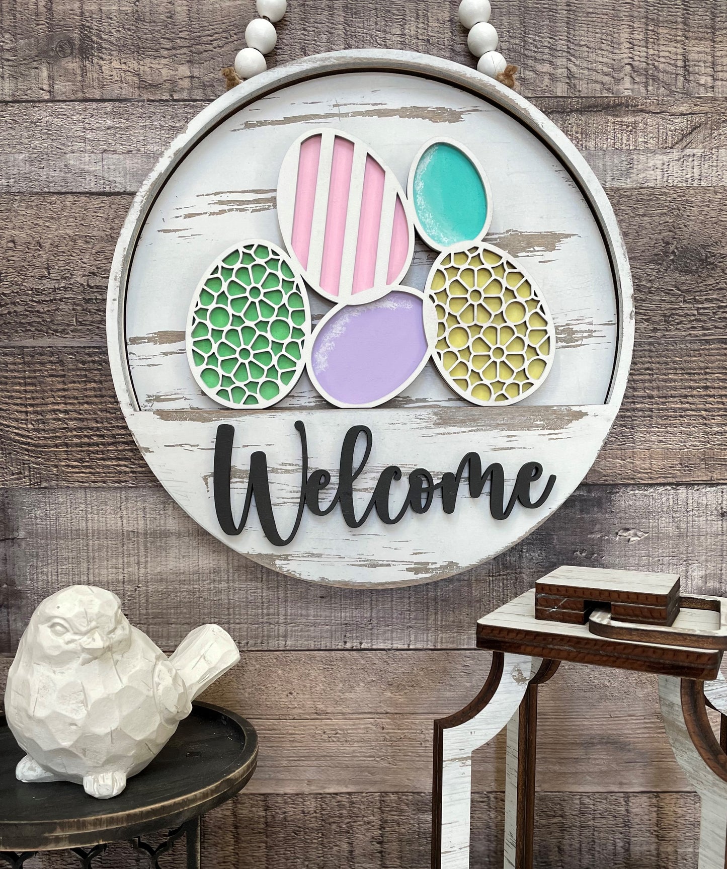 Easter Eggs Insert - Round Interchangeable Door Hanger