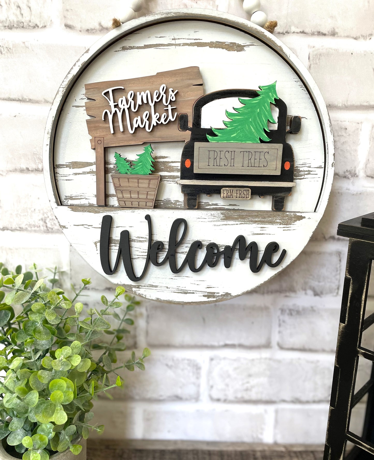 Farmers Market Truck Insert - Round Interchangeable Door Hanger