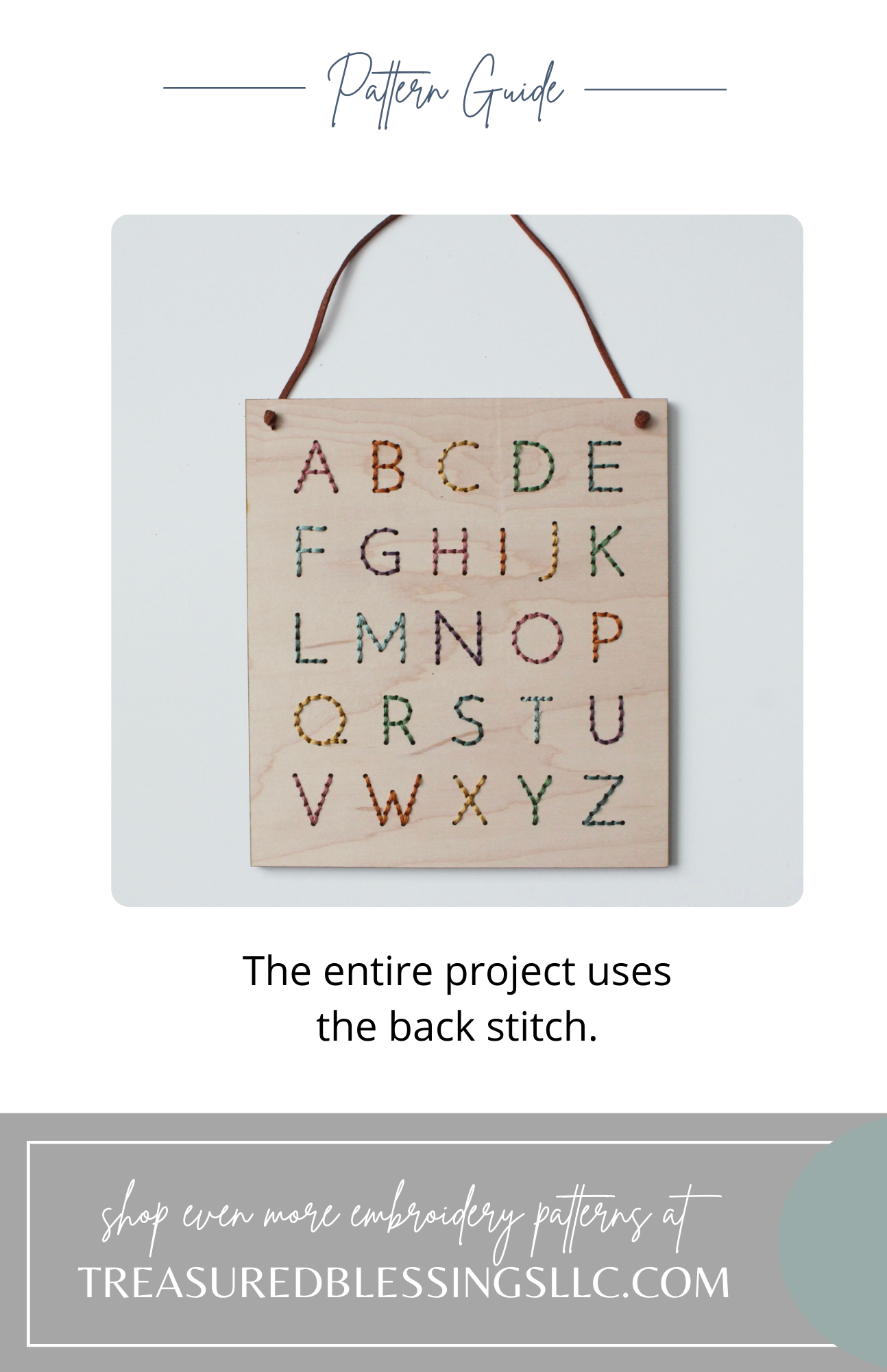 Wood Embroidery Kit - Alphabet Wall Hanging