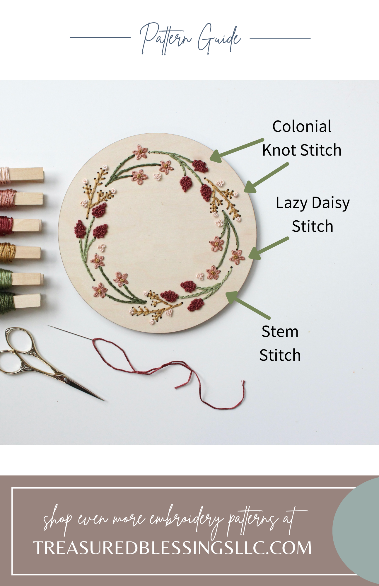 Wood Embroidery Kit - Fall Wreath w/Thankful