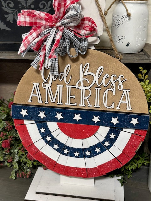 Patriotic Bunting Door Hanger