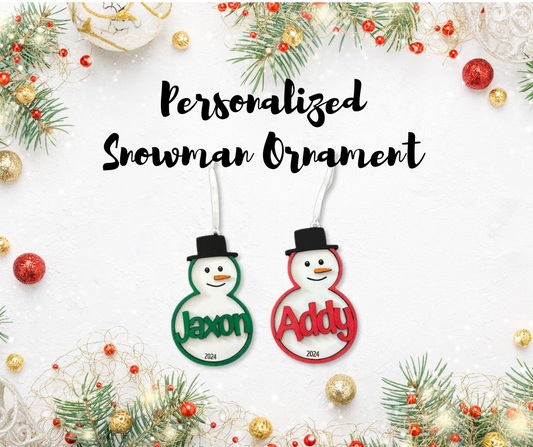 Snowman Personalized Ornament