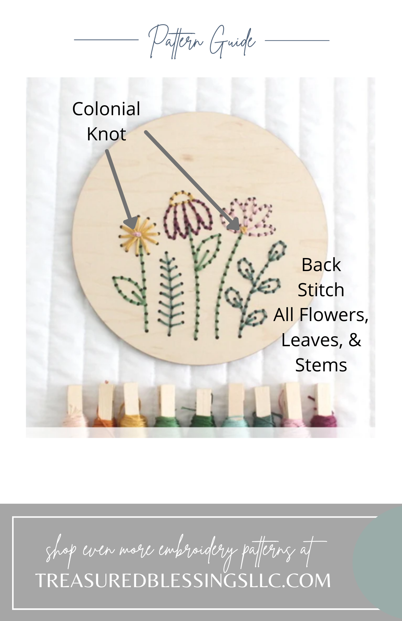 Floral Stems - Wood Embroidery Kit