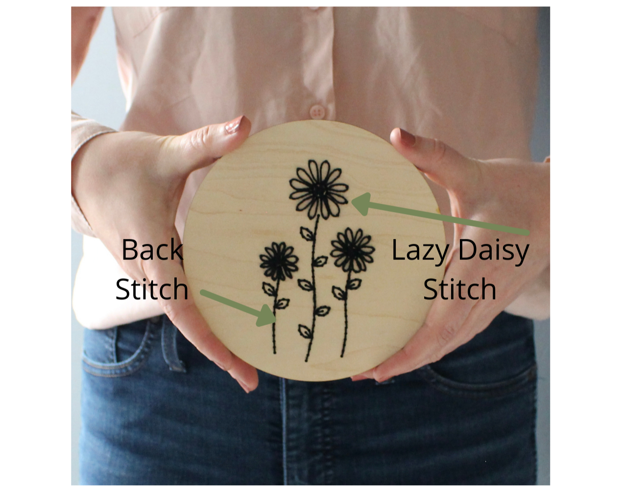 Wood Embroidery Kit - Daisy