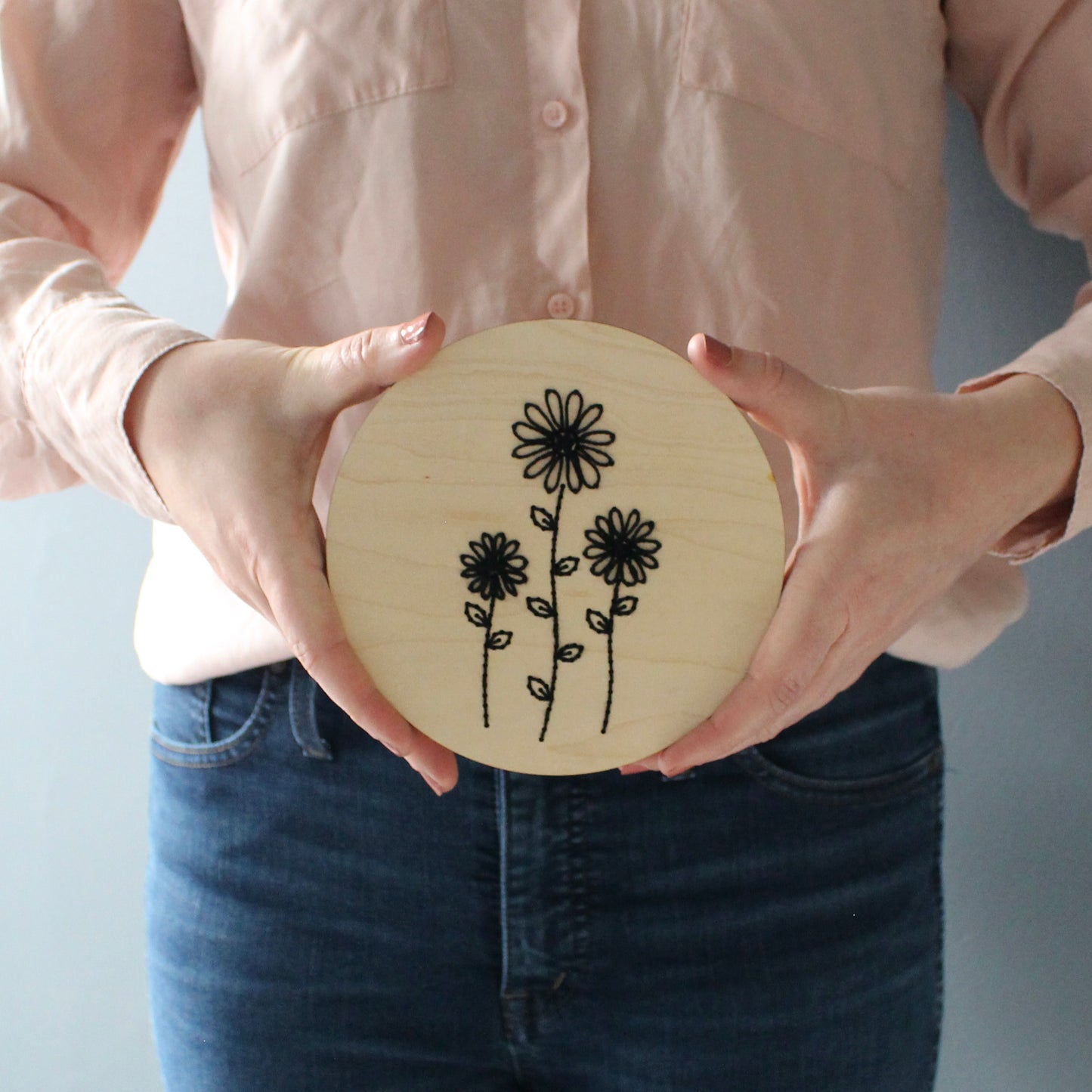 Wood Embroidery Kit - Daisy