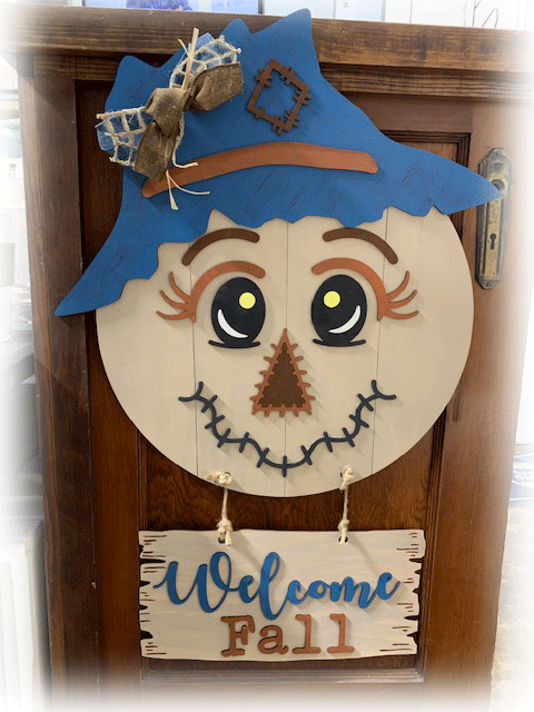 Welcome Fall Scarecrow Door Hanger