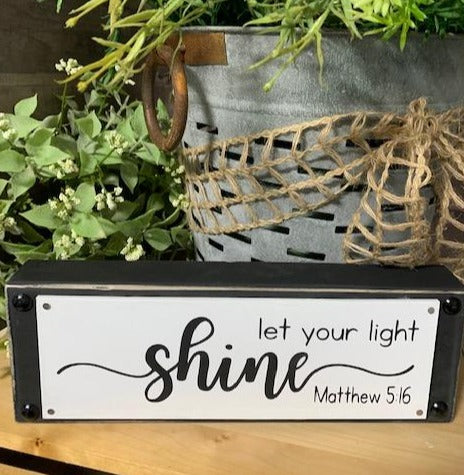 Layered Wood Sign - Let Your Light Shine - Matthew 5:16