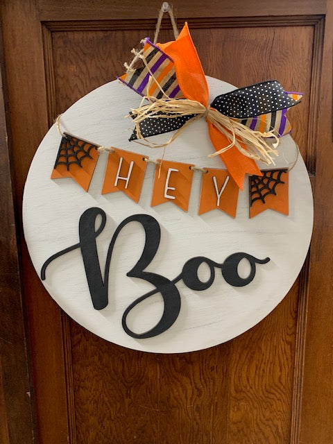 Hey Boo! Halloween Door Hanger