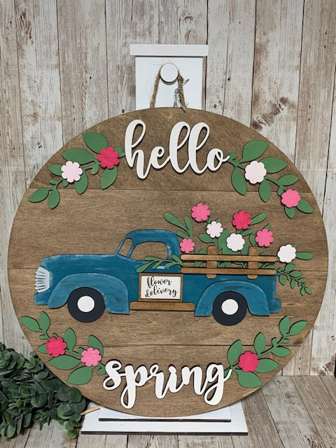 Hello Spring - Truck Door Hanger