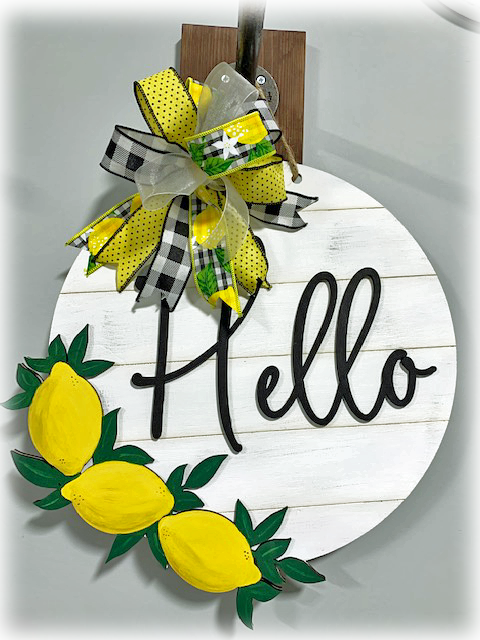 Hello Lemon Door Hanger