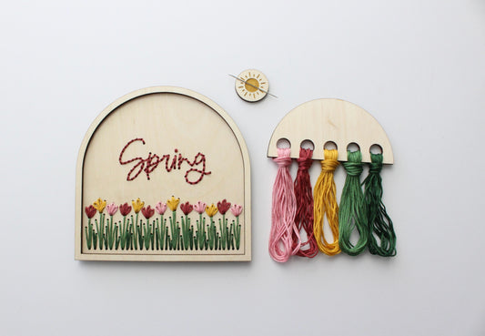 Wood Embroidery Kit - Spring Tulip