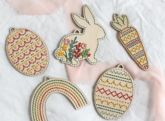 Wood Embroidery Kit - Easter Set