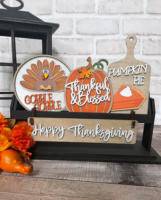 Gobble Gobble - Happy Thanksgiving Interchangeable Set for Wagon/Crate/Raised Shelf