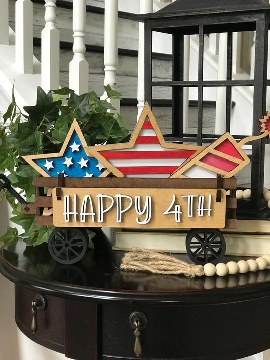 4th of July Interchangeable Set for Wagon/Crate/Raised Shelf